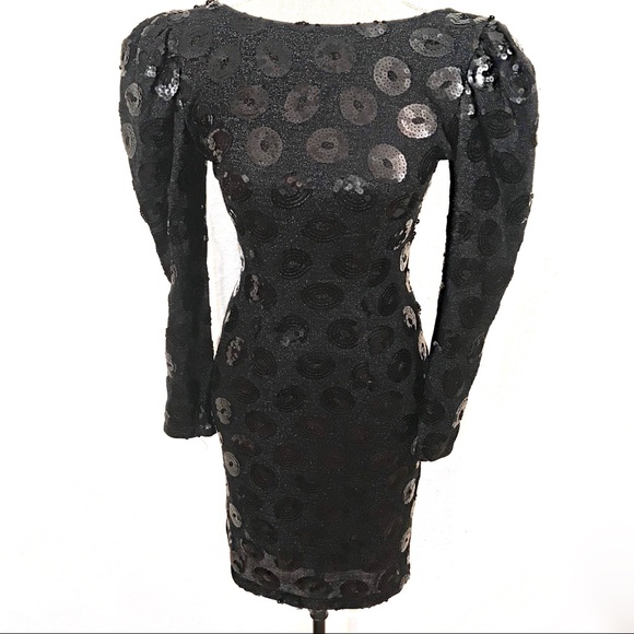 80s Puffy Sleeve Dress with Sequin